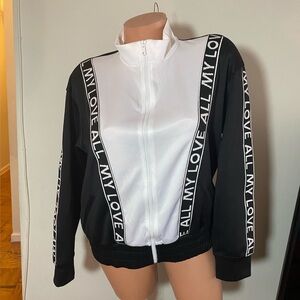 NWT SOHO NY&C Tracksuit Jacket Black and White Size M